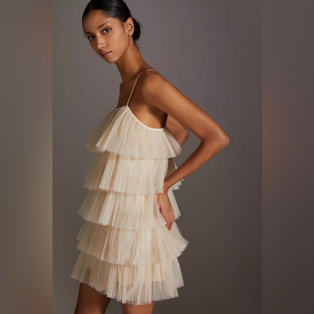 Maeve Strappy Tiered Tulle Mini Dress - Picture 7 of 8